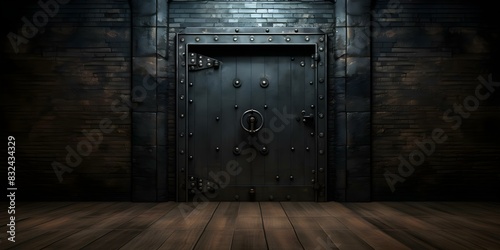 Image of locked door symbolizing security or restricted access. Concept Locked Door, Security, Restricted Access