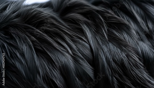 Soft Elegance: Blurred Black Wool Feather Background"