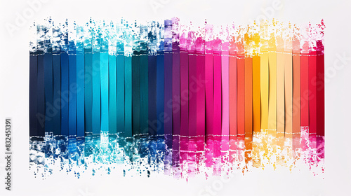 Chart showing the CMYK color mixing system with sample colors and shades, useful for print and design