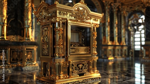 Golden Ornate Architectural Design for Luxury Interior Decor