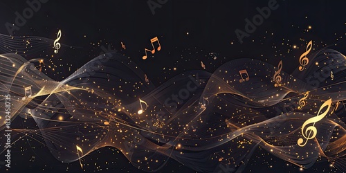a image of a group of musical notes flying through the air