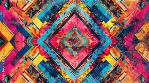 Colorful Geometric Fabric Design with a Bohemian Twist