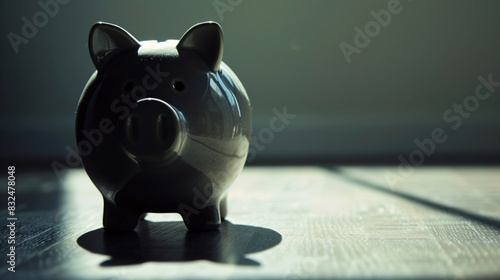 Piggy Bank with Shadowy Figure Financial Criminal