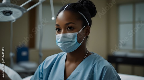 Black woman performing a surgery at a hospital.generative.ai