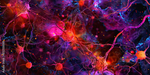 Neurodegenerative disease pathology close up microscopy microscopic image of brain connections stem.