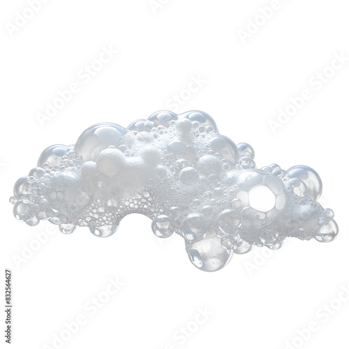 white liquid suds from soap shampoo or body wash isolated background