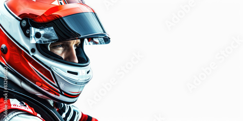 portrait of a Formula 1 racer in helmet