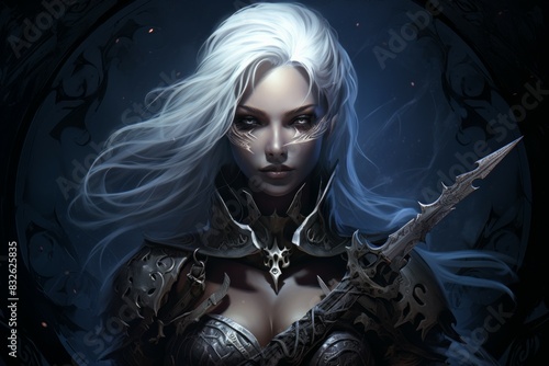 A drow assassin, skilled in the art of dual-wielding deadly daggers and moving unseen in the darkness. - Generative AI