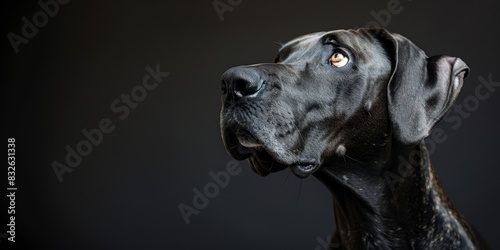 Great Dane dog on a black background