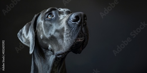 Great Dane dog on a black background