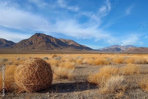 Dry tumbleweed plant in the desert