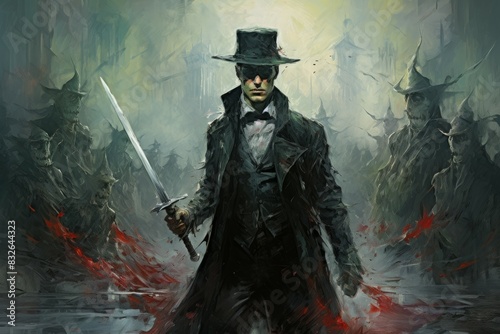 A vampire hunter, wielding a silvered blade and devoted to eradicating undead creatures. - Generative AI