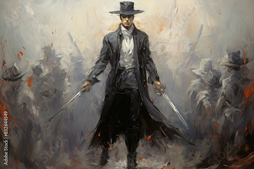A vampire hunter, wielding a silvered blade and devoted to eradicating undead creatures. - Generative AI