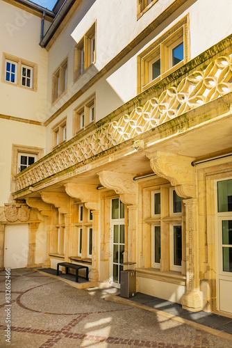 Architectural fragments of Grand Ducal Palace (Palais grand-ducal), palace in Luxembourg City, in southern Luxembourg, is the official residence of the Grand Duke of Luxembourg. Luxembourg City.