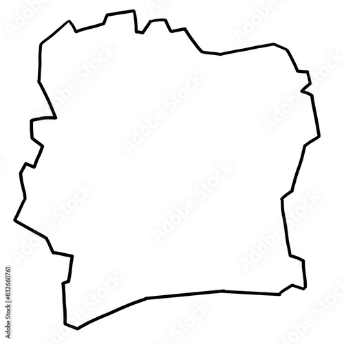 Cote d'ivoire map outline