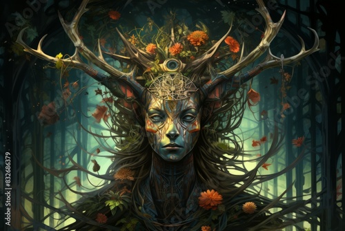 A gentle and nurturing druid, attuned to the natural world and capable of commanding its forces. - Generative AI