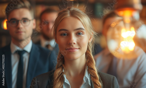 Confident woman with plaited hair