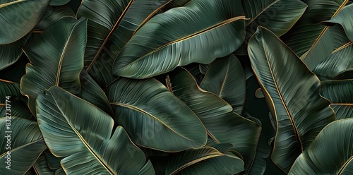 Vintage seamless pattern with tropical plants. Palm leaves in realistic style. Botanical illustration. Foliage design for wallpaper. AI generated illustration