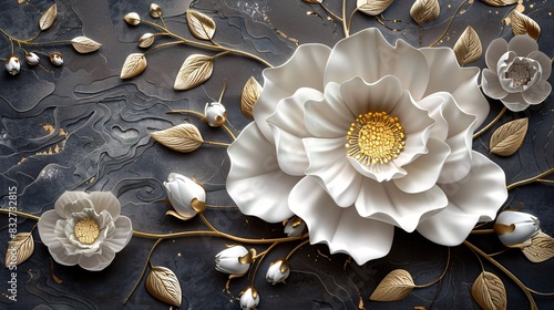 Beautiful flower depicted in a paper cut craft style, highlighting meticulous craftsmanship and elegance