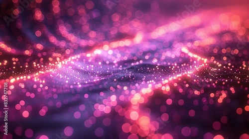 A hazy photo of a hazy backdrop featuring pink and purple illuminations to the left
