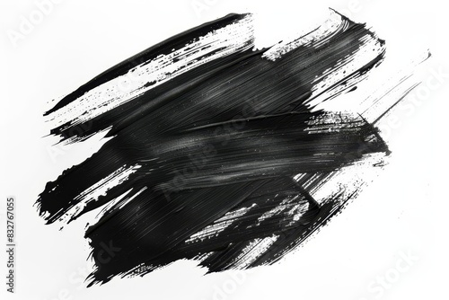 abstract black marker paint texture isolated on white artistic brush strokes background