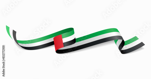 United Arab Emirates flag wavy abstract background. Vector illustration.