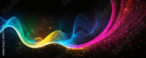 multicolor glitter waves