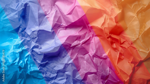 Fundo de folha de papel amassado em uma variedade de cores vibrantes