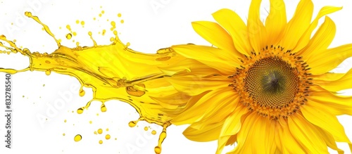 Beautiful splash of sunflower oil isolated.