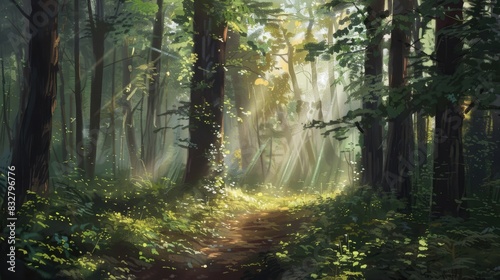 Afternoon scenery of the woods