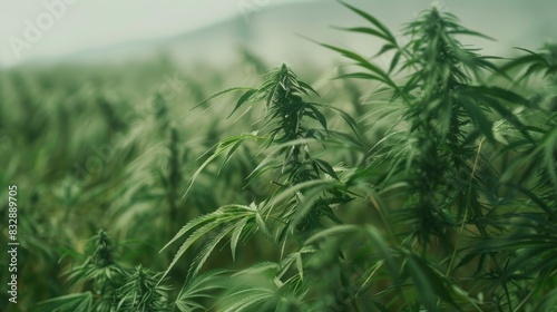 Cannabis swaying in the wind on a rural plantation