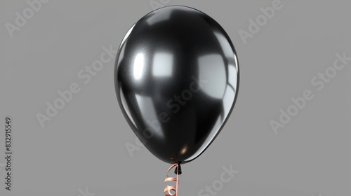 A black balloon is isolated on a white background