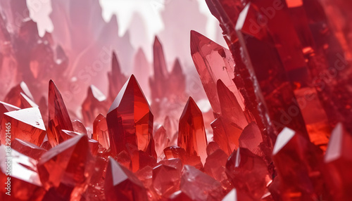 Closeup of red crystal formations