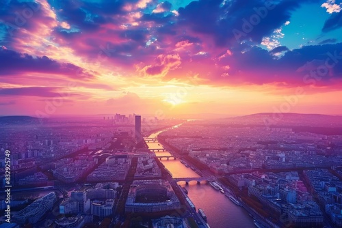 stunning paris cityscape with seine river at sunset famous french landmarks travel photography