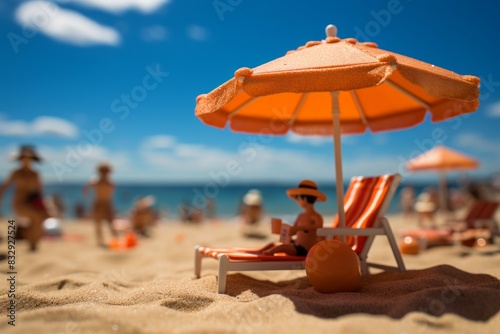 Seaside sunbathing - Generative AI