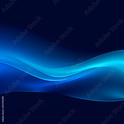 deep blue and light blue gradation background, wavy lines and gradations, dynamic shape