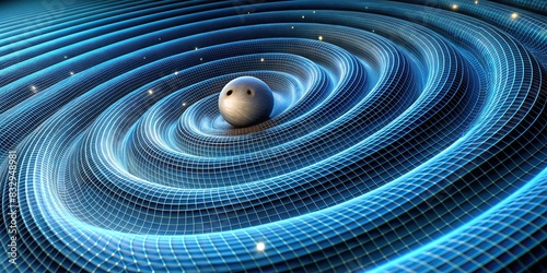 Close-up of a simulation showing gravitational waves distorting spacetime