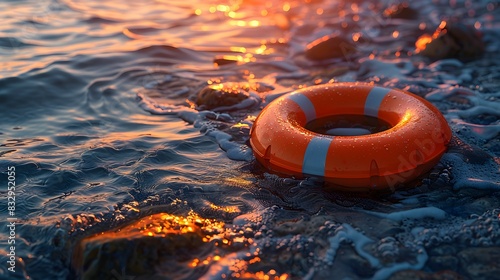 lifebouy floating in the sea