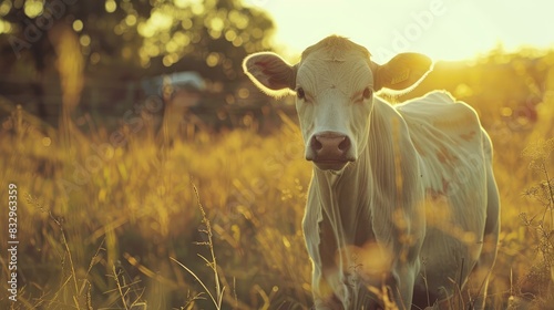 White cow in a rural setting