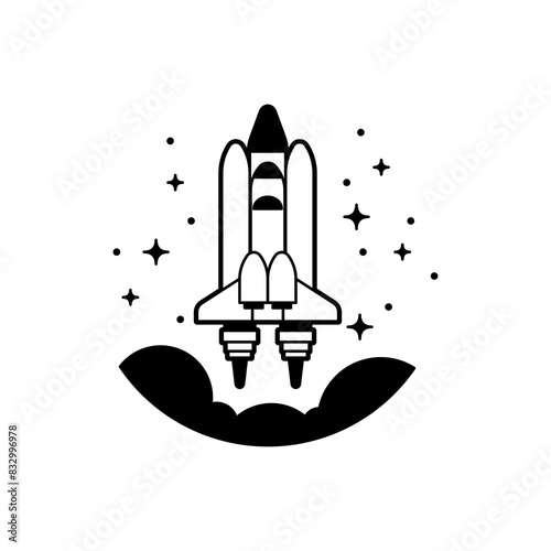 Rocket business icon strup illustration vector.