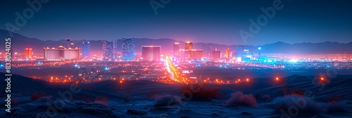 Cityscape - skyline - resort town in the desert - gambling - resort - neon lights - inspired by the sights of Las Vegas - sin - vacation - holiday - getaway - escape