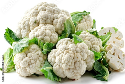 Fresh ripe cauliflower isolated on white background