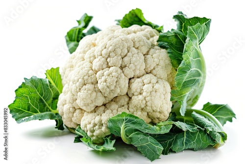 Fresh ripe cauliflower isolated on white background