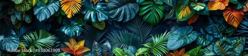 From above, the tropical plants background appears as a vast sea of green, stretching out endlessly in all directions, a testament to the resilience and adaptability of nature.