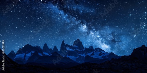 Majestic Milky Way Over Jagged Mountain Peaks A Serene and Awe Inspiring Natural Landscape