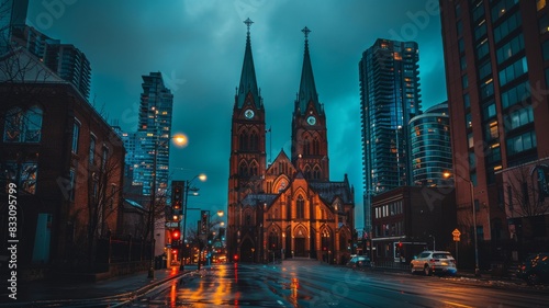 traditional church in a big city.