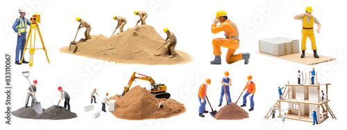 Construction site miniature set