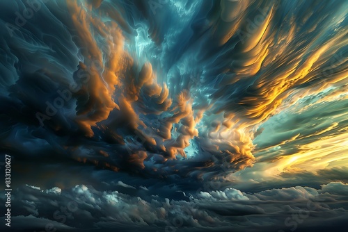 Dramatic skyscape Clouds morph and churn in a dramatic aerial display.