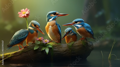 Common kingfisher ritual feeding