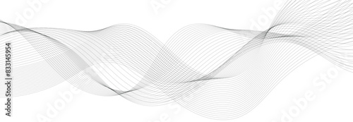 Wave lines vector illustration. Curve wave seamless pattern. Line art striped graphic template.